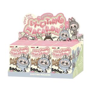 POPMARTオリジナルLabubu 100% 本物バージョンモンスターマカロンブラインドボックスビニールフェイスシリーズキーチェーンバッグペンダントPVCアニマルフローズン - Product Image 1