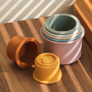 BPA FreeBaby istifleme bardak oyuncak eğlenceli eğitim yığını fincan silikon yumuşak diş çıkarma oyuncak istifleme kulesi - Product Image 6
