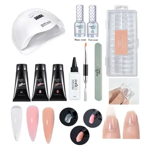 30ml akrilik jel setleri poli jel kiti ile taban ve pardösü UV Led lamba için kolay şekil 6 renk tırnak uzatma kullanımı kolay - Product Image 6