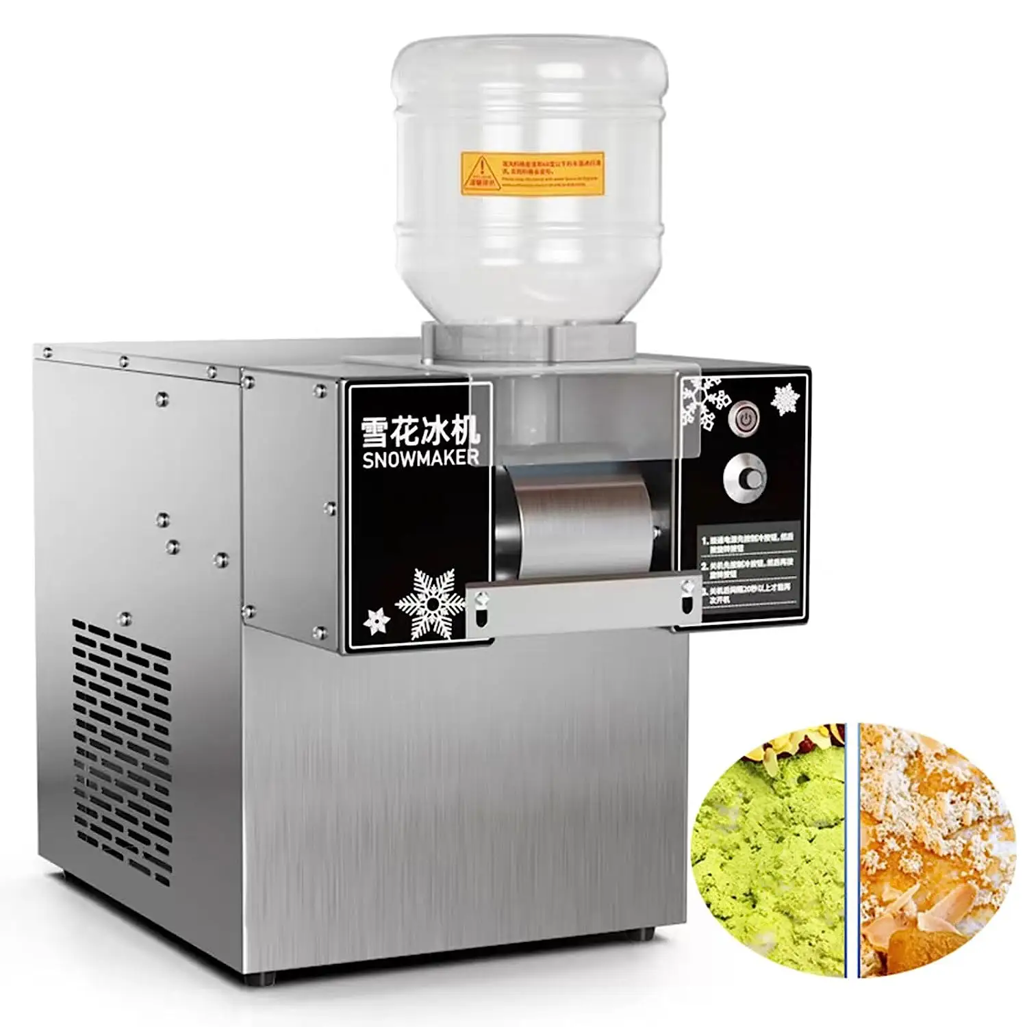 60kg/24H Smoothie Máquina Snow ice Making Machine Snowflake Shaved Continuous Snowflake Ice Maker 110V 360W Para Sobremesa Loja