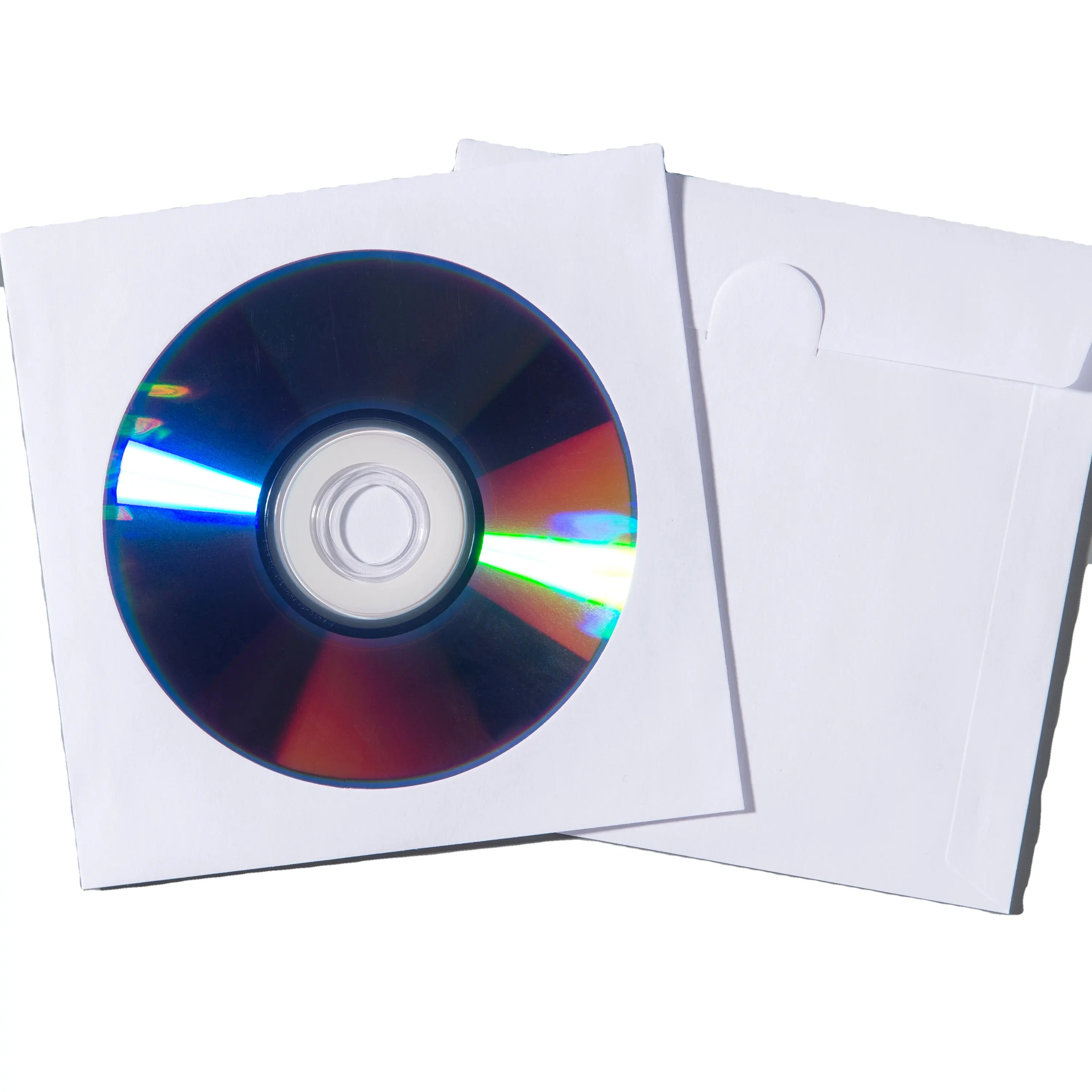 CD Kertas Lengan Kustom Dicetak Logo Anda Takeawants Takeout Putih Coklat Kraft Hadiah Kerajinan Lengan DVD Kertas Cd dengan Pegangan
