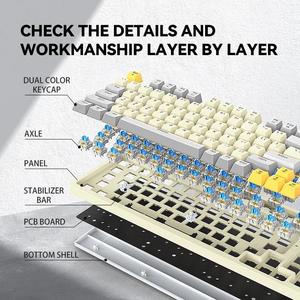 T50 Mechanical USB Wired <strong>Keyboard</strong> 97 <strong>Keys</strong> Green Axis <strong>Light</strong> with Knob Office Gaming <strong>Computer</strong> Color <strong>Keyboard</strong> Mechanical <strong>Keyboard</strong> - Product Image 4