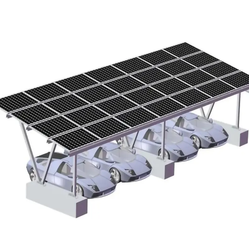 10KW aluminium ringan Carport tenaga surya sistem mobil tenaga surya untuk parkir mobil