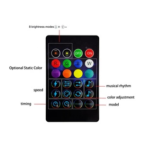 Умная цветная (RGB) для отдыха и вечеринок украшения 5 м 10 м питаемые через USB порт с помощью приложения на телефоне Беспроводной Smart Led свет шнура с 24-мя клавишами пульт дистанционного управления - Product Image 5