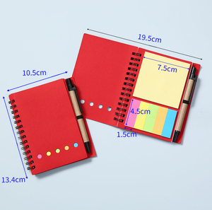 Kraft papier Cover Notepad Spiral Notebook mit Stift Haft notiz - Product Image 5