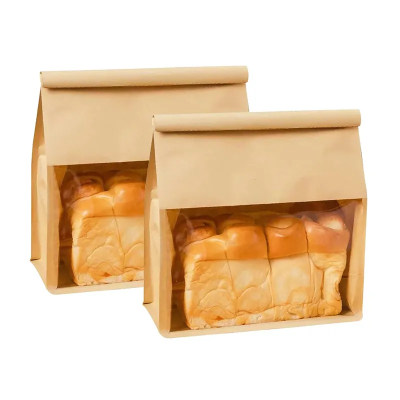 食品グレードの耐油性紙でパンフライドチキンフードバッグを梱包するためのOem食品グレードの紙袋