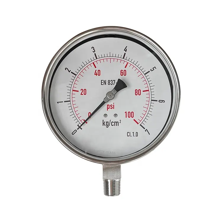 Radial 6 pouces 100psi compteur à vide u tube manomètre Instruments de mesure de pression