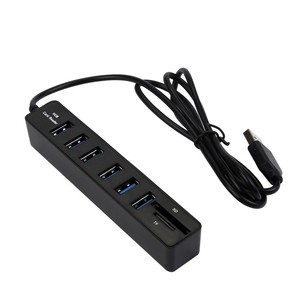 6USB Hub <strong>Combo</strong> Splitter 6 Ports USB 2.0 High Speed Mini 2 in 1 SD TF Card <strong>Reader</strong> for Laptop Computer