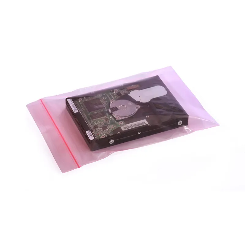 4 Mils Thick Pink PE Kunststoff Anti statische Reiß verschluss tasche Lebensmittel qualität Wieder versch ließbare Verpackung für Zubehör für Unterhaltung elektronik
