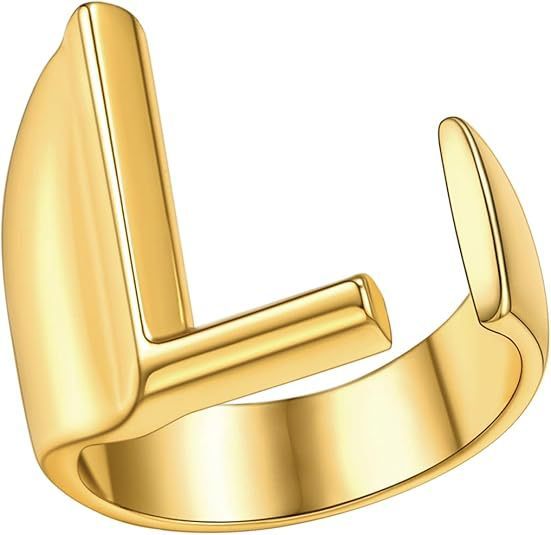 Anillo abierto con letra L