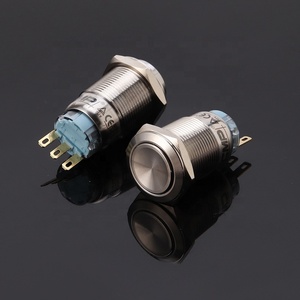 CMP Rohsフラットまたはレイズドリングイルミネーションタイプ最大2A電流ヘッドメタル10mmプッシュボタンスイッチ12v - Product Image 6