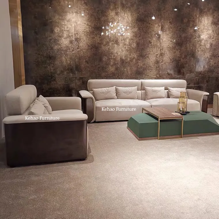 Chesfield — meubles de salon en cuir véritable, ensemble de canapé arabe classique en bois, Design nordique de luxe, grande conception