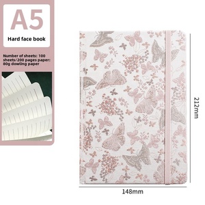 Nueva mariposa Color bloque Jacquard Correa tela diario cuaderno A5 estudiante costura cuaderno - Product Image 5