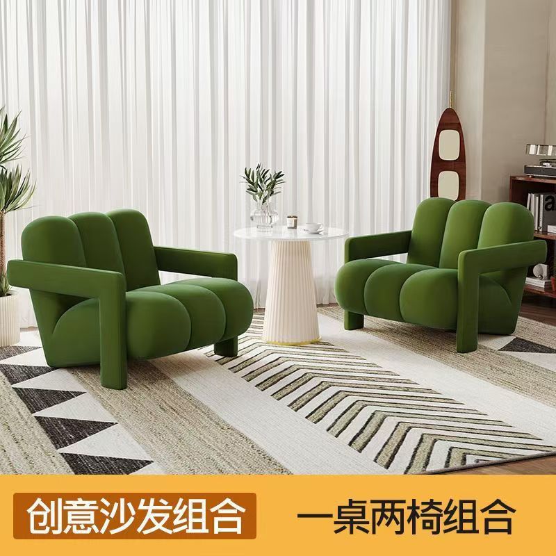 Avocado Green Dutch Velvet Side Tables (2)