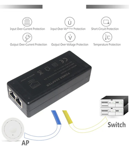 ルーターWifiエクステンダー24V48V 0.5A1A電源イーサネット電源PoEアダプターIEEE802.3af出力15.4WPOEインジェクター