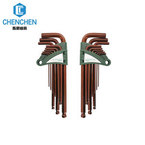 Chenchen Công Cụ W0439A 9-Mảnh Metric Bóng Đầu Lục Giác Cờ Lê Thiết Lập Chính Xác Giả Mạo Chrome Vanadi Thép Độ Cứng Cao OEM - Product Image 1
