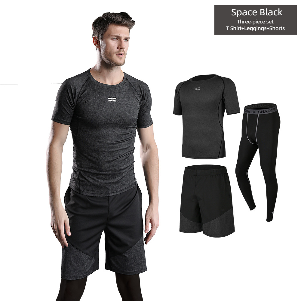 Space Black Men Gym Fitness Set de 3 piezas