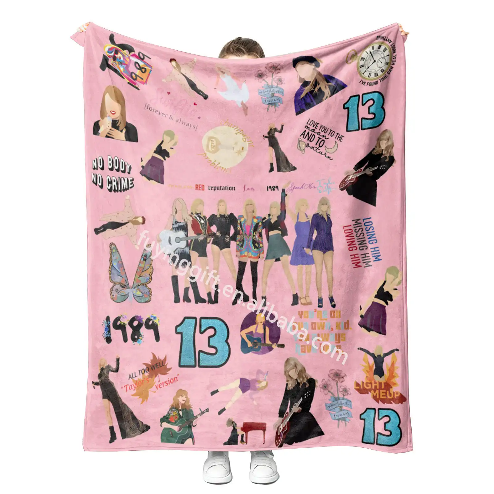 Coperta Taylor morbida personalizzata Swiftie ventagli regali di natale sofà coperta regalo per ragazze