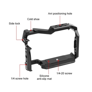 PULUZ के लिए <span class=keywords><strong>Panasonic</strong></span> <span class=keywords><strong>Lumix</strong></span> DC-S5 द्वितीय/DC-S5 IIX धातु कैमरा पिंजरे एल्यूमीनियम मिश्र धातु कैमरा पिंजरे किट 1/4 पेंच छेद - Product Image 3
