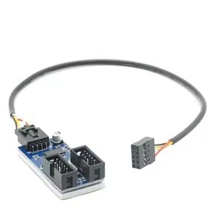 9-poliger USB-Header-Stecker 1 bis 2 Buchse Verlängerung kabel 9 P USB 2.0-Port-Multiplikator-Hub - Product Image 1