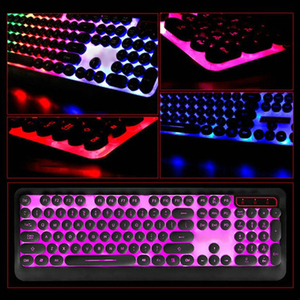 Teclado redondo Retro para ordenador, retroiluminado, LED, con cable USB - Product Image 6