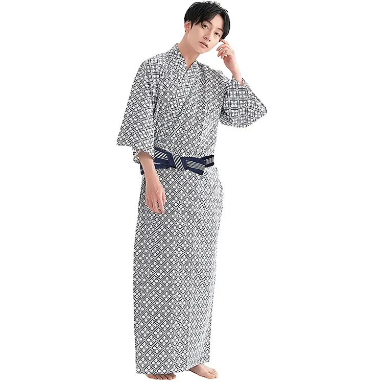 Yukata-vestido tradicional japonés para hombres, traje Yukata de verano para Hotel