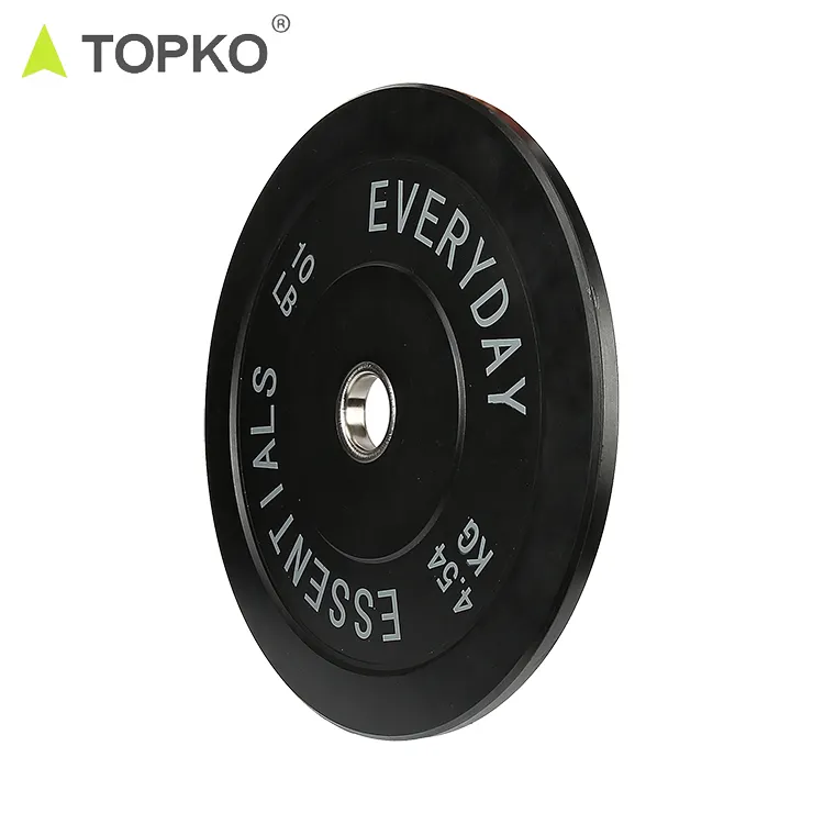 TOPKO-Placa de parachoques de disco de peso de goma para entrenamiento, 10/20/45lb, 25kg