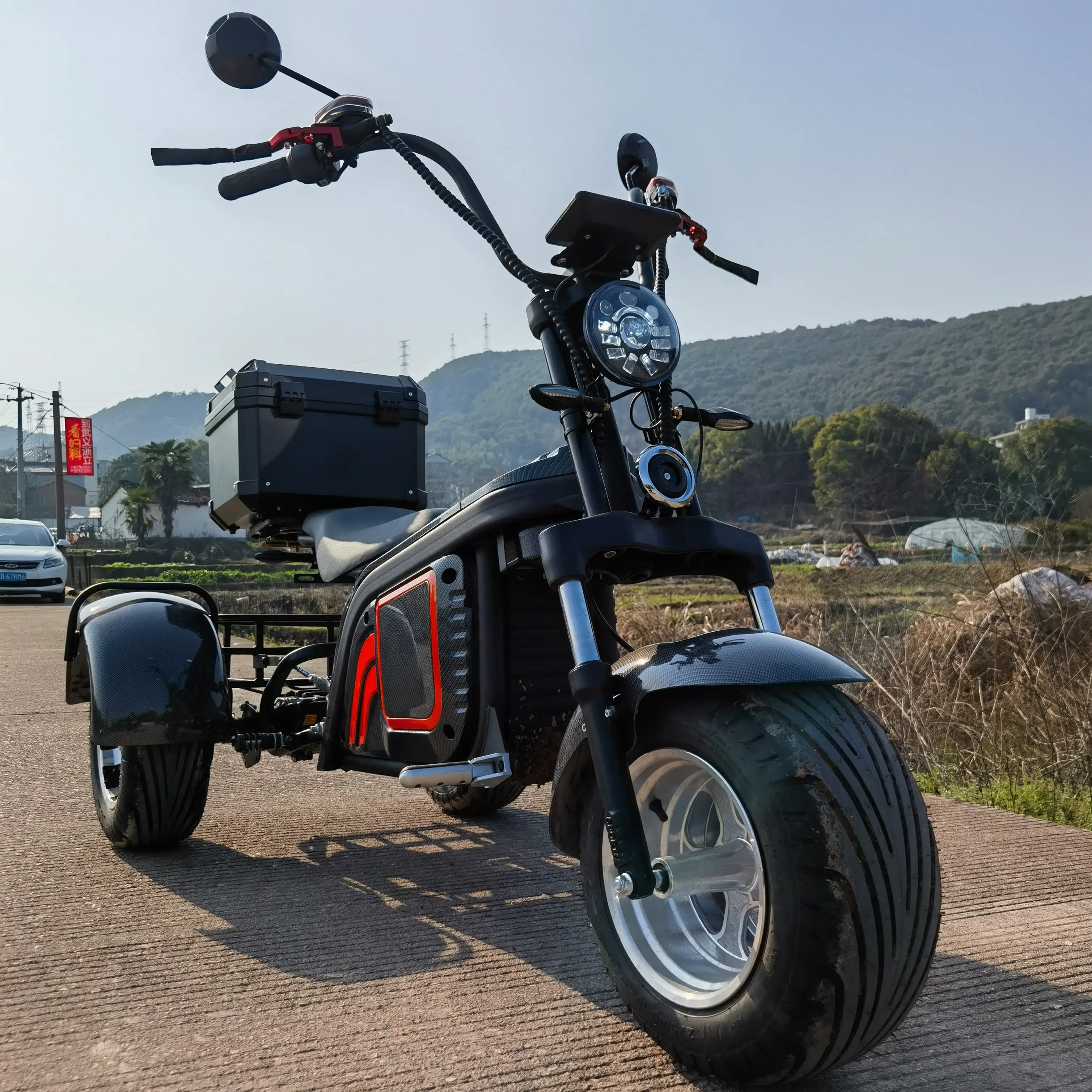 Triciclo eléctrico de 3 ruedas para adultos, triciclo con sistema de inclinación, 60v, 1000w