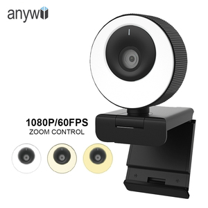 Anywii 60fps Cámara web 1080p Autofocus con micrófonos y cubierta de privacidad Sensor de imagen CMOS para transmisión de TikTok/Youtube en stock - Product Image 1