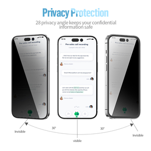 BLUEO 2024新隐私玻璃适用于Iphone 16 Plus Pro Max 28双面防窥视屏幕保护保护膜 - Product Image 3