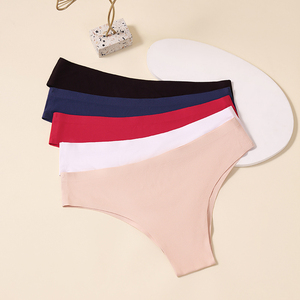 Competitive Price Young Girl Seamless Breathable G-<strong>String</strong> Thong Panties Low-Rise Solid <strong>Pattern</strong> Polyester Sexy Knitted <strong>Design</strong> - Product Image 3