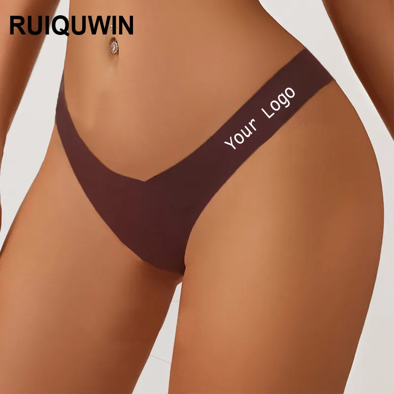 Rouiquwin roupa íntima esportiva feminina de ioga de secagem rápida e respirável, roupa íntima sexy de cintura baixa, plus size, original de marcação