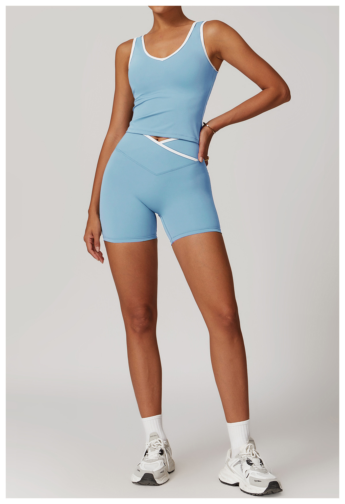 gilet short bleu ciel