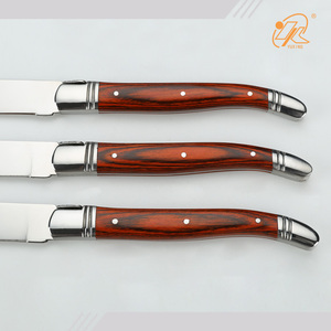Laguiole Style Classic Design Steak Knife Set 6pcs <strong>Red</strong> Pakka Wood <strong>Handle</strong> <strong>Flatware</strong> With Sharp Blade for School Home Table Cutlery - Product Image 5