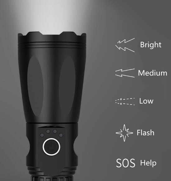 Atualizado poderoso 2000 alto Lumens P70 LED Chip 10000 mAh bateria portátil levou lanterna 26650