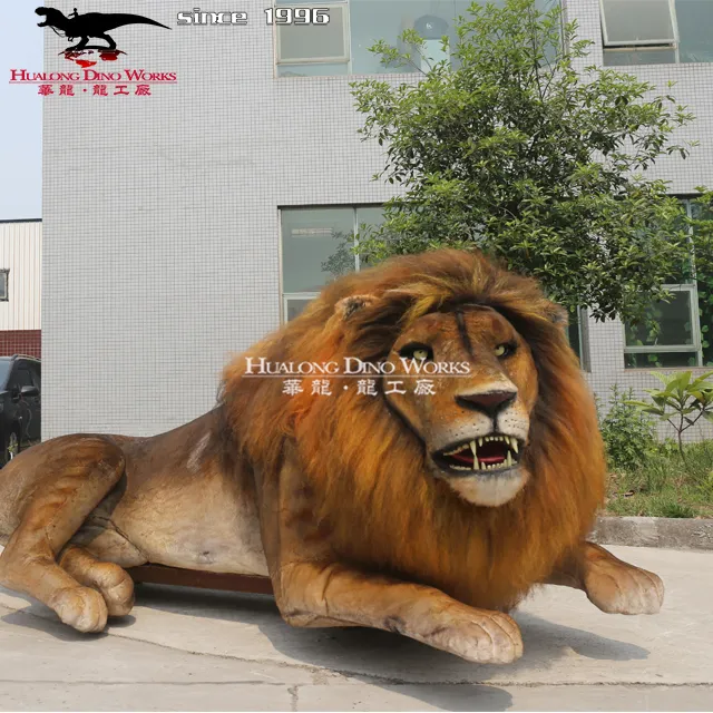 Animatronic a grandezza naturale animale in gomma siliconica di ottima qualità re leone