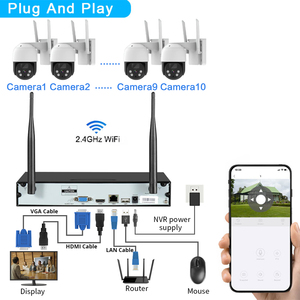 8CH 4MPNvrカメラシステム2wayオーディオソーラーパネルバッテリー充電監視ホームセキュリティ屋外WifiカメラNvrキット - Product Image 4