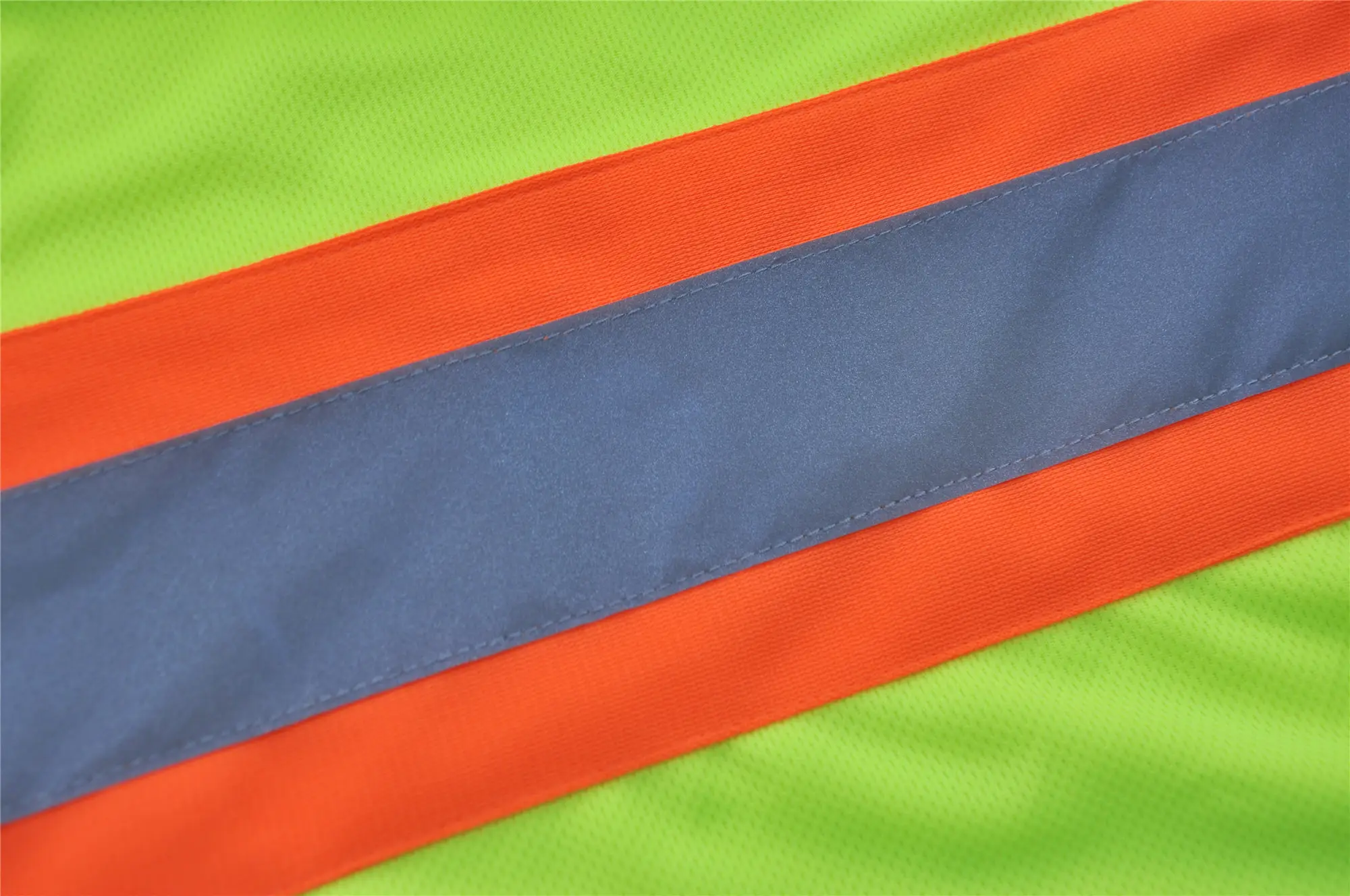 100% Cotton/Polyester Hi vis Orange Reflective Safety Shirt with Knitted Reflective tape