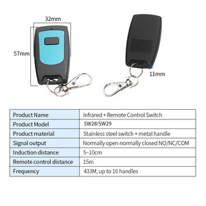 Interruttore di rilascio della porta senza contatto 12V 24V pulsante di uscita controllo accessi 433MHz telecomando senza interruttore tattile per serratura elettronica - Product Image 5
