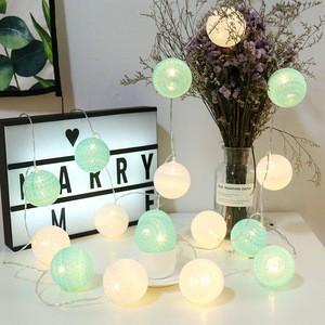 Cotton Line Ball Shape LED <strong>Light</strong> <strong>String</strong> Holiday Lighting for Wedding Parties Home Decorative Different <strong>Color</strong> LED Ball - Product Image 5