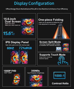 15.6-inch 1080P Touchscreen Dual <strong>Monitor</strong> <strong>Type</strong>-C Interface Seamless Integration Mobile Workspace Enhanced Visual <strong>Output</strong> - Product Image 2
