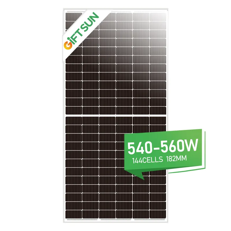 Panneaux solaires mono perc économiques à haut rendement 550 watts semi-coupés module solaire 540w 550 w 560w pour système de gestion de l'énergie
