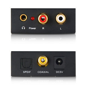 KUYIA óptico Digital Coaxial Toslink a RCA analógica L/R convertidor de Audio de 3,5 MM óptico Coaxial Digital de Audio analógico Conv