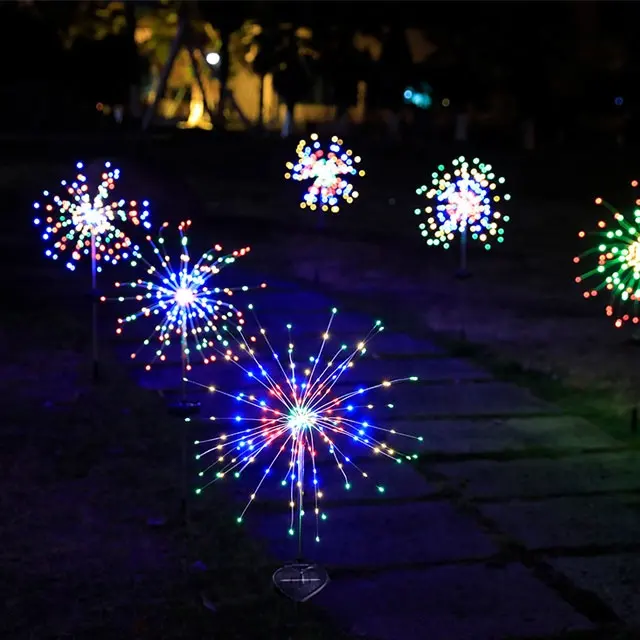 LED Solaire Feux d'artifice Extérieur Imperméable Fée Guirlande 90/150 LED Chaîne de Lumière de Pelouse de Jardin de Rue De Noël Décoration