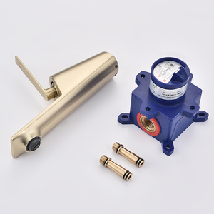 Trung Quốc Nhà sản xuất Brushed vàng brass nước vòi xử lý đơn Wall Mount Basin tắm vòi nước bồn rửa - Product Image 6