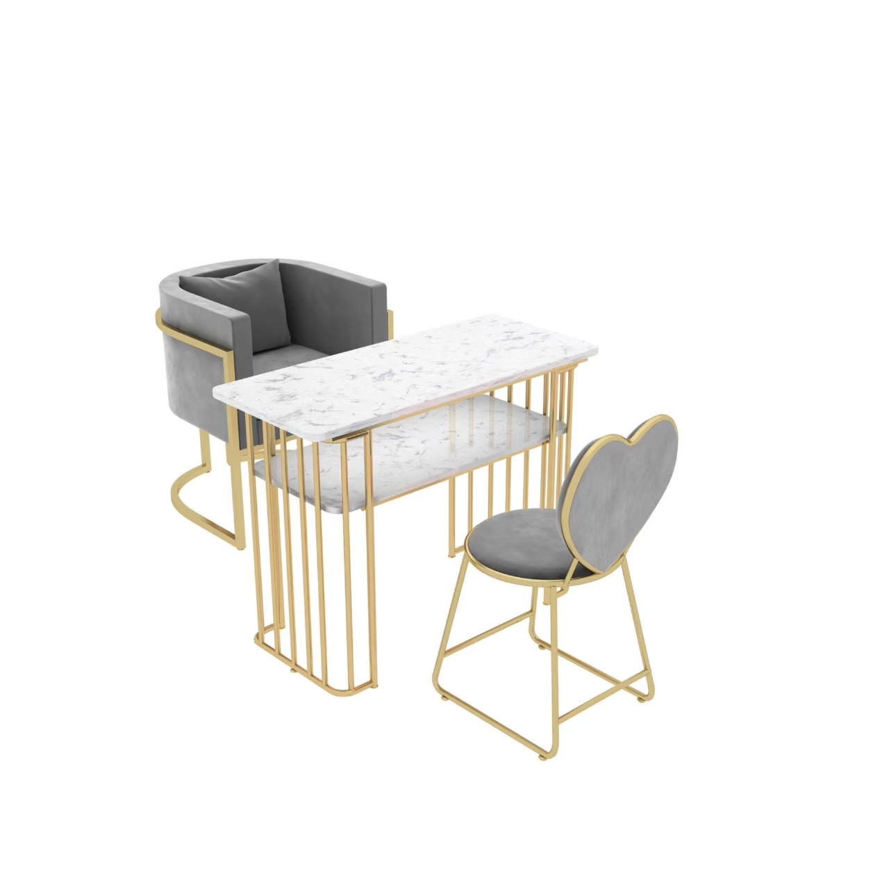 Table simple 80cm + fauteuil canapé + fauteuil coeur