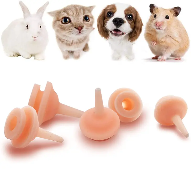 Evrensel Pet besleme meme Mini kedi silikon besleme emzik yenidoğan yavru yavru tavşanlar küçük hayvanlar için