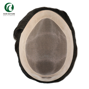 批发130% 高密度耐用细单印度人假发男士头发替代5英寸长发 - Product Image 4