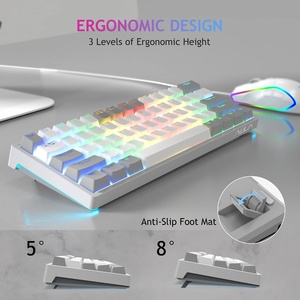 奥拉F3261 RGB 60% 有线迷你紧凑型通用串行总线机械游戏键盘61键笔记本电脑热插拔功能台式机新功能 - Product Image 6