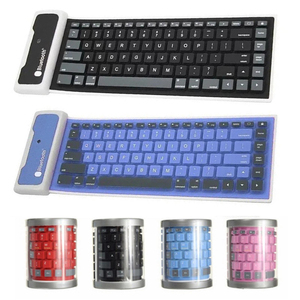 Teclado inalámbrico enrollable, accesorio plegable e impermeable, silencioso, de 87 teclas, Flexible, de silicona suave, para teléfono y tableta - Product Image 3